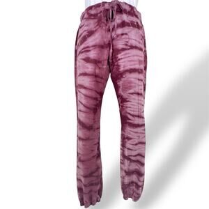 Johnny Was Calme Jogger Tie Dye Purple Pink Organic Cotton Blend Pants Size S